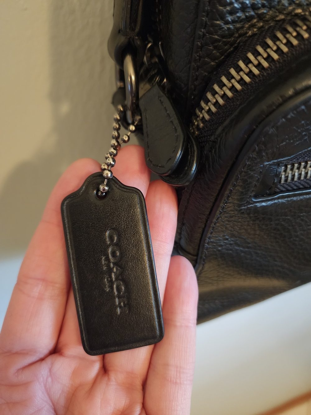 Coach Black Pebbled Leather Messenger Crossbody - Picture 9 of 12
